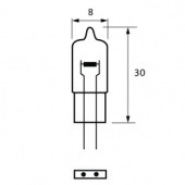 G4: G4 capsule bulb 9mm diameter glass with single transverse filament and 4mm pin centres from £0.01 each